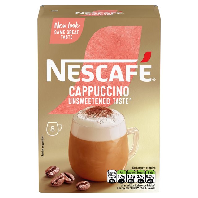 Nescafe Gold Cappuccino Café instantané non sucré 8 Sachets 113,6g