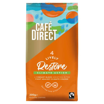 Cafedirect Fairtrade Restore Lively Roast Ground Coffee 200g
