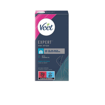 Veet experte des bandes de cire des jambes sensibles 40 par paquet