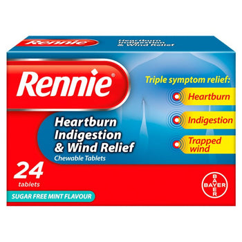 Rennie Heartburn Indigestion & Wind Relief tabletas 24 por paquete