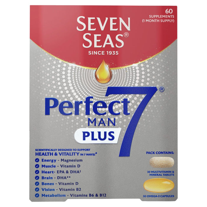 Seven Seas Perfect7 Man Plus Multivitamins & Omega-3 30 días Duo Pack 30 por paquete