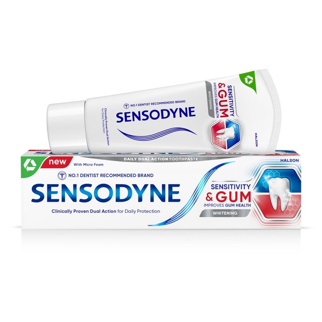 Sensodyne -Empfindlichkeit und Zahnpasta -Whitening von Gummi 75 ml