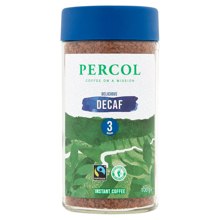 Percol Fairtrade Decaf Kolumbien gefriert getrocknete Sofortkaffee 100g