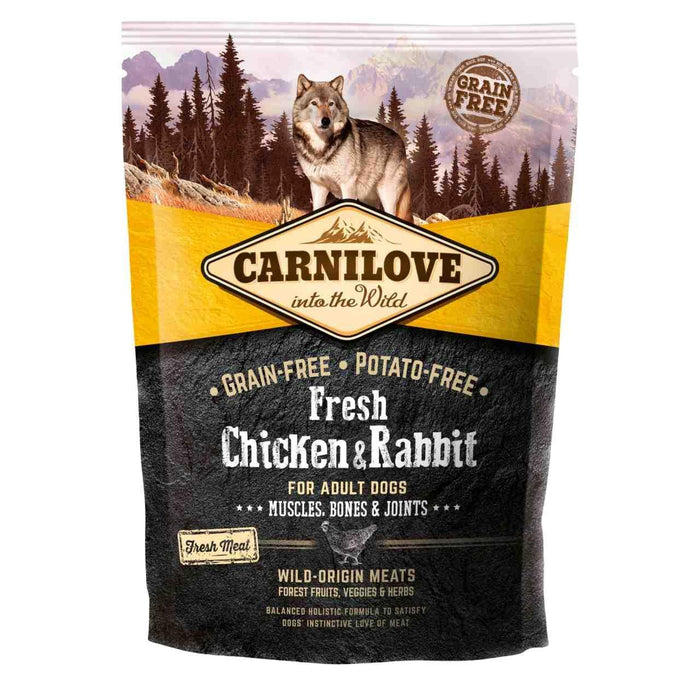 Carnilove frisches Hühnchen & Kaninchen Erwachsener Hundefutter 1,5 kg