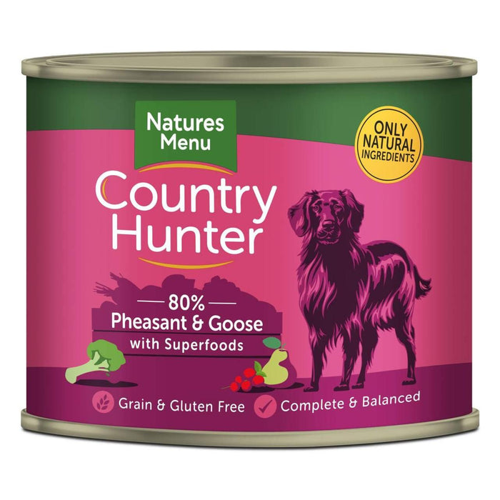 Natures Menü Country Hunter Fasan & Gänse Wet Dog Food Dosen 6 x 600 g