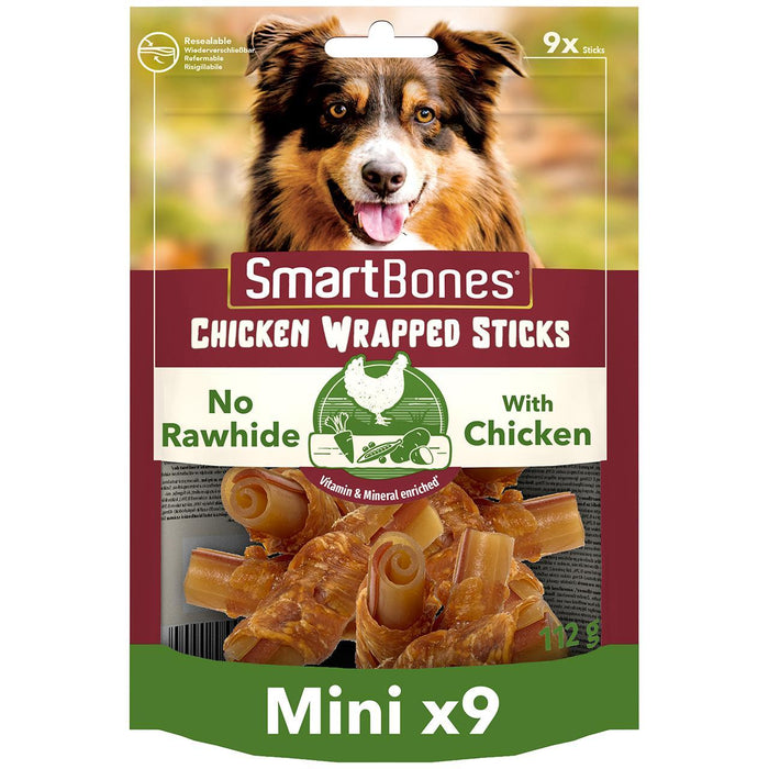 Smartbones 9 mini pollo con pollo Rawhide Sticks gratis golosinas para perros 9 por paquete
