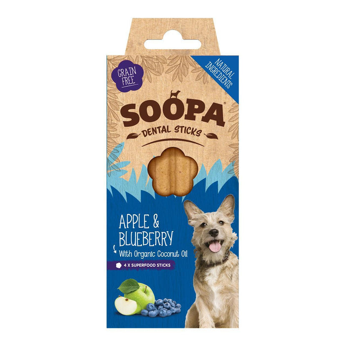 Soopa Apple & Blueberry Dental Sticks 10 por paquete