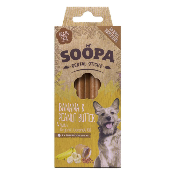 Soopa Banana & Peanut Butter Dental Stick Dog Treat 100g