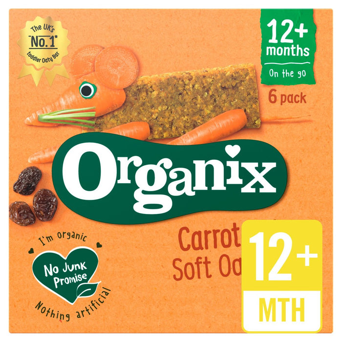 Organix Carrot Cake Oaty Snack Barritas 6 x 30g 