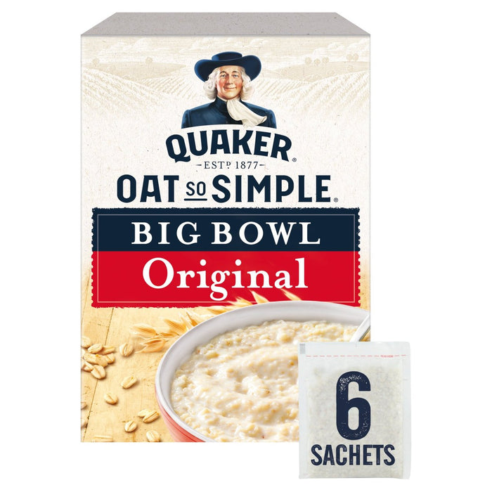 Quaker Oat So Simple Big Bowl Porridge d'origine 6 x 38,5g